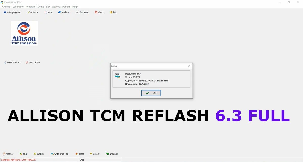 ALLISON TCM REFLASH 6.3 FULL