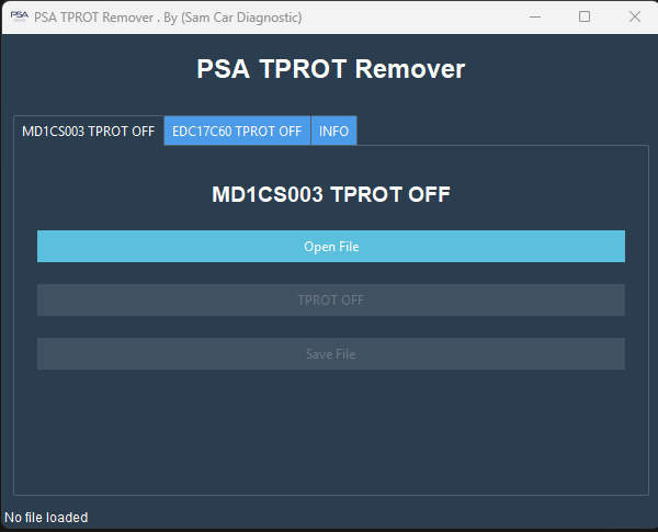 PSA MD1CS003 EDC17C60 TPROT REMOVER